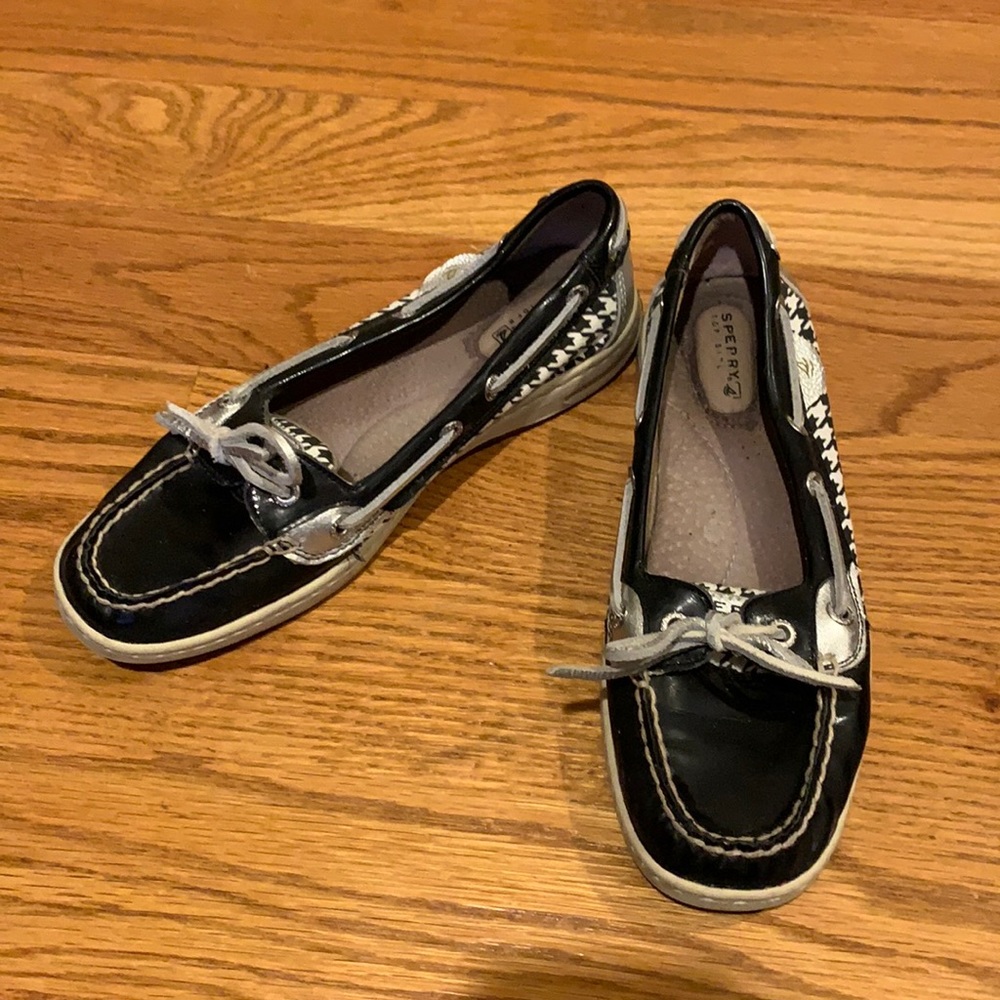 Black Houndstooth Sperry